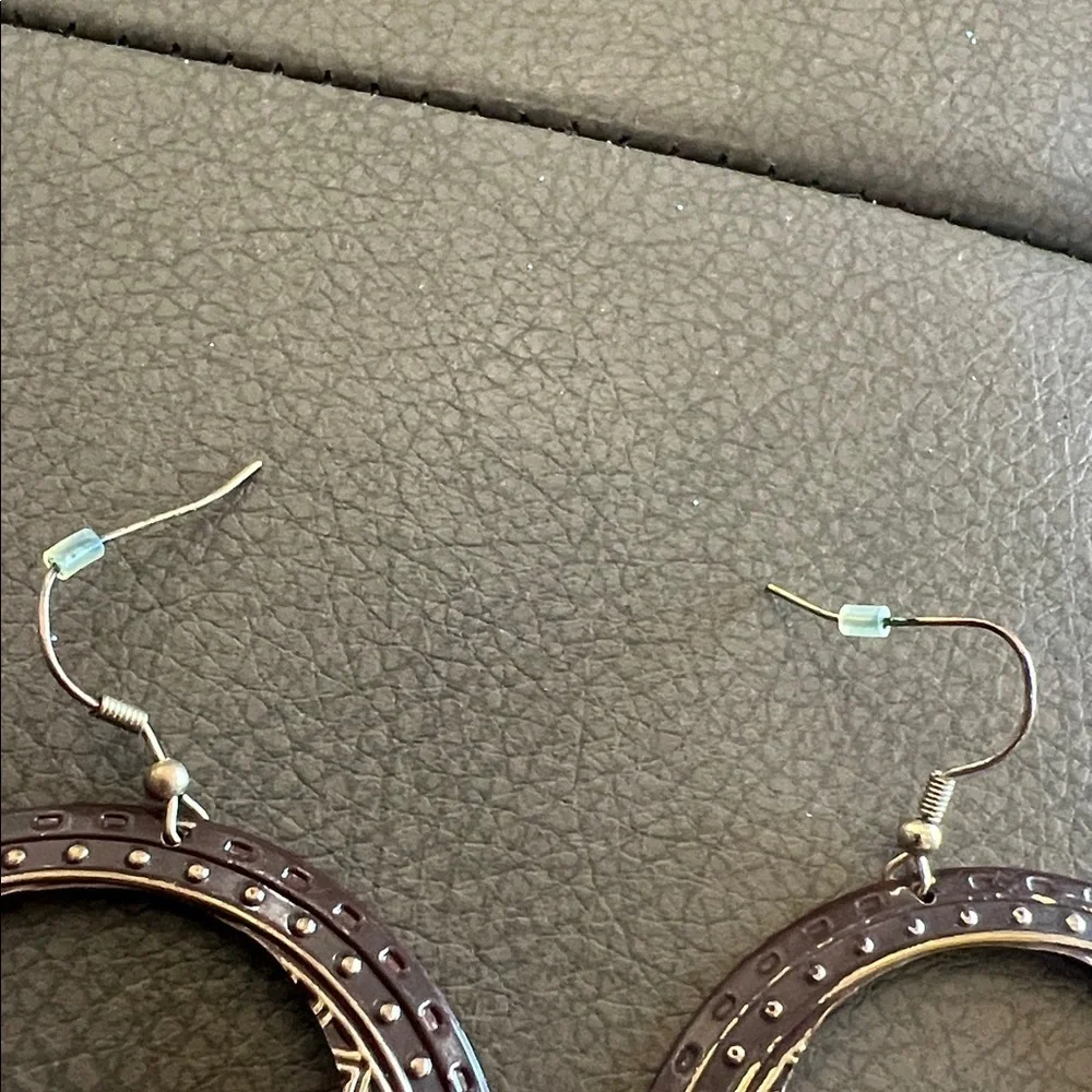 Brown and gold earrings